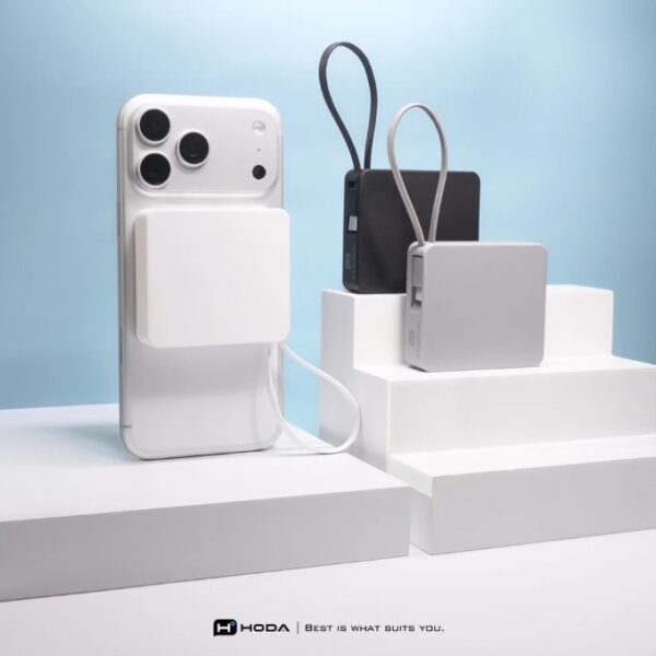 Hoda 三合一藍芽防丟磁吸行動電源 8000mAh-三色