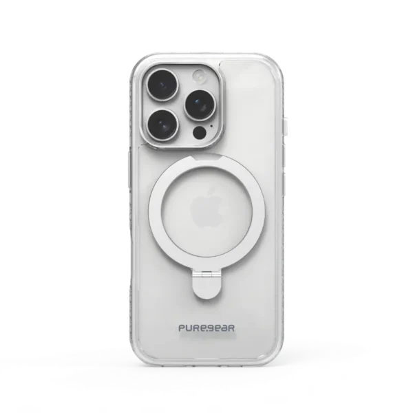 Puregear Apple iPhone 16ProMax Slim Shell Plus Kik 冰鑽磁吸支架保護殼-銀色