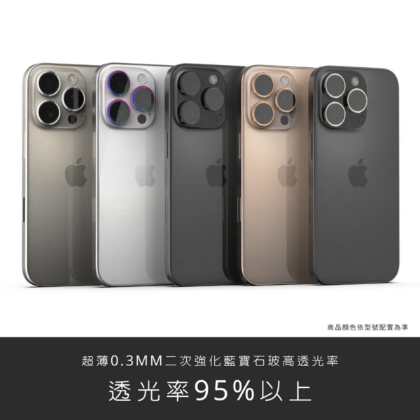 Puregear Apple iPhone 15/15 Plus 藍寶石金屬框鏡頭保護
